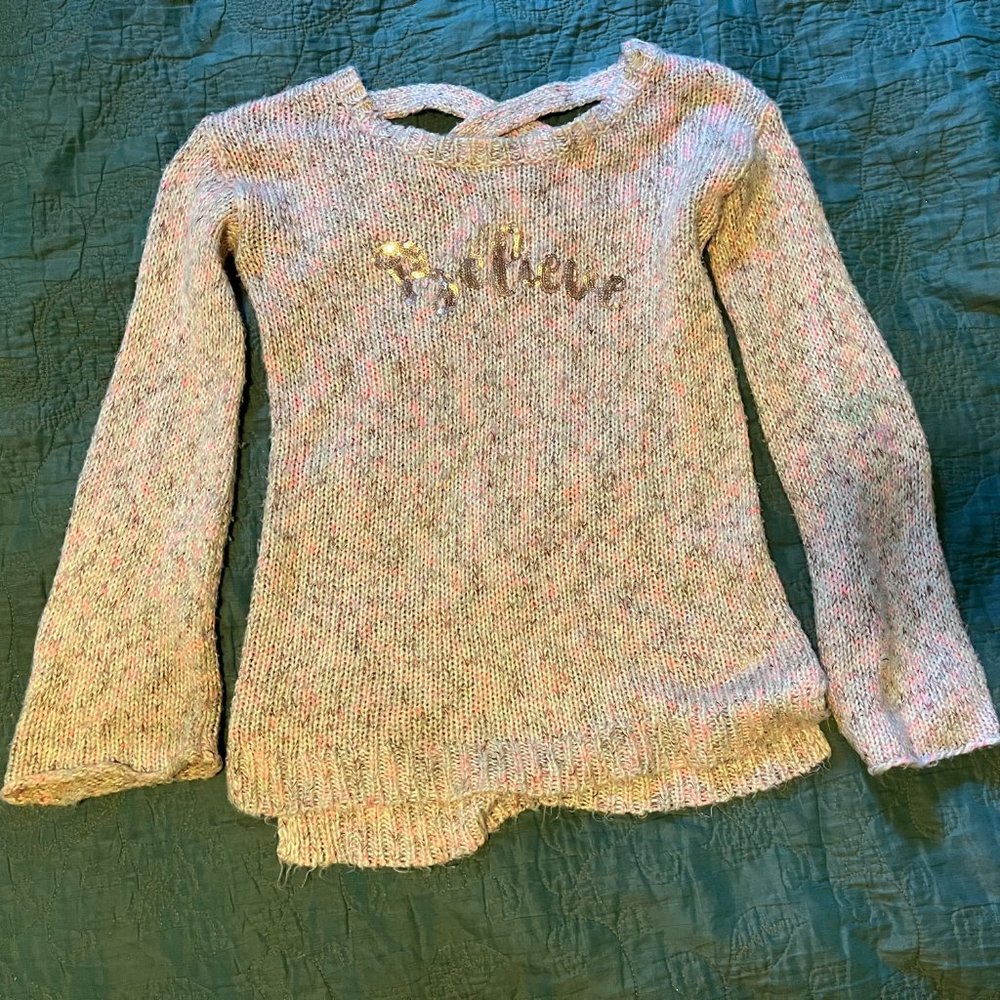 Pink Sparkly Believe Sweater
